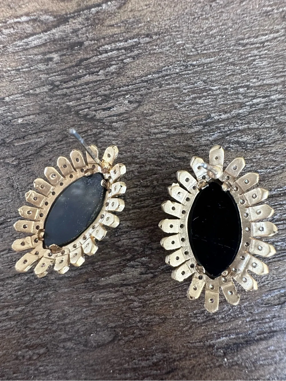 Prototype Kendra Scott - Gold-Tone Black Marquise Crystal Halo Stud Earrings